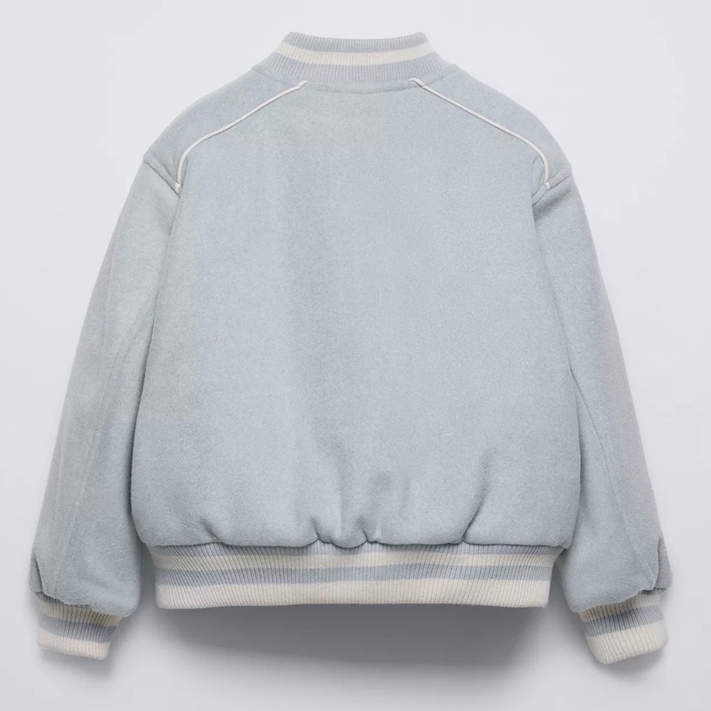 Zara Kids Pastel Blue Varsity Jacket - Picture 2 of 4